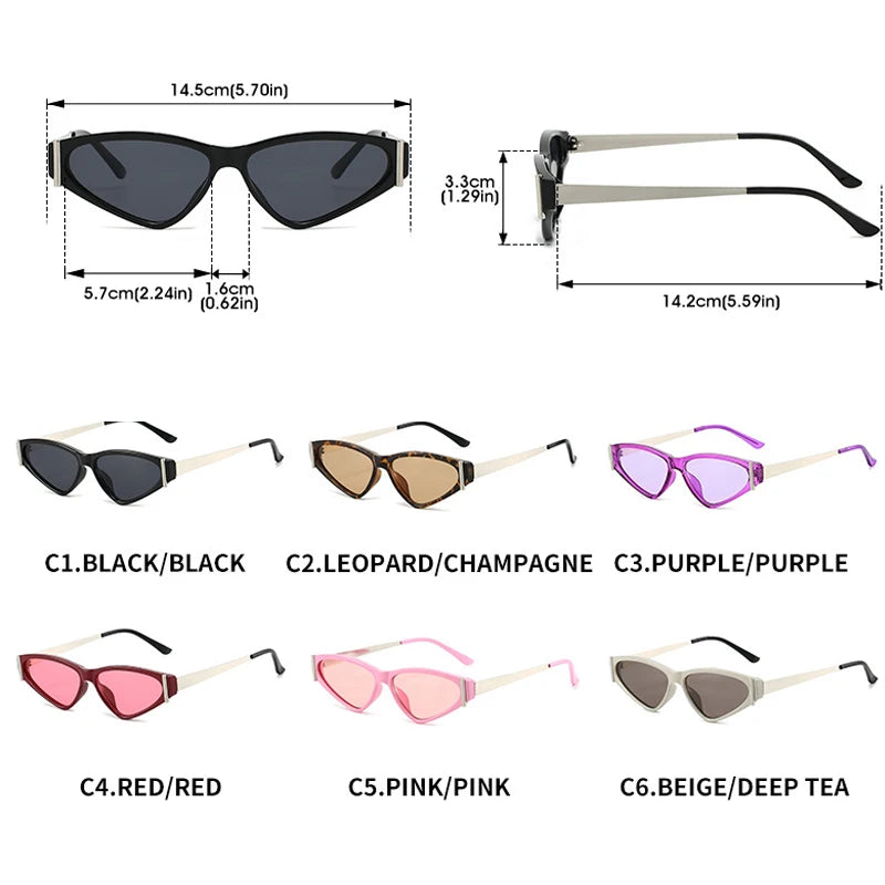 JNPCXI New Ins Popular Fashion Cat Eye Women Sunglasses Shades UV400 Retro Candy Color Men Sun Glasses