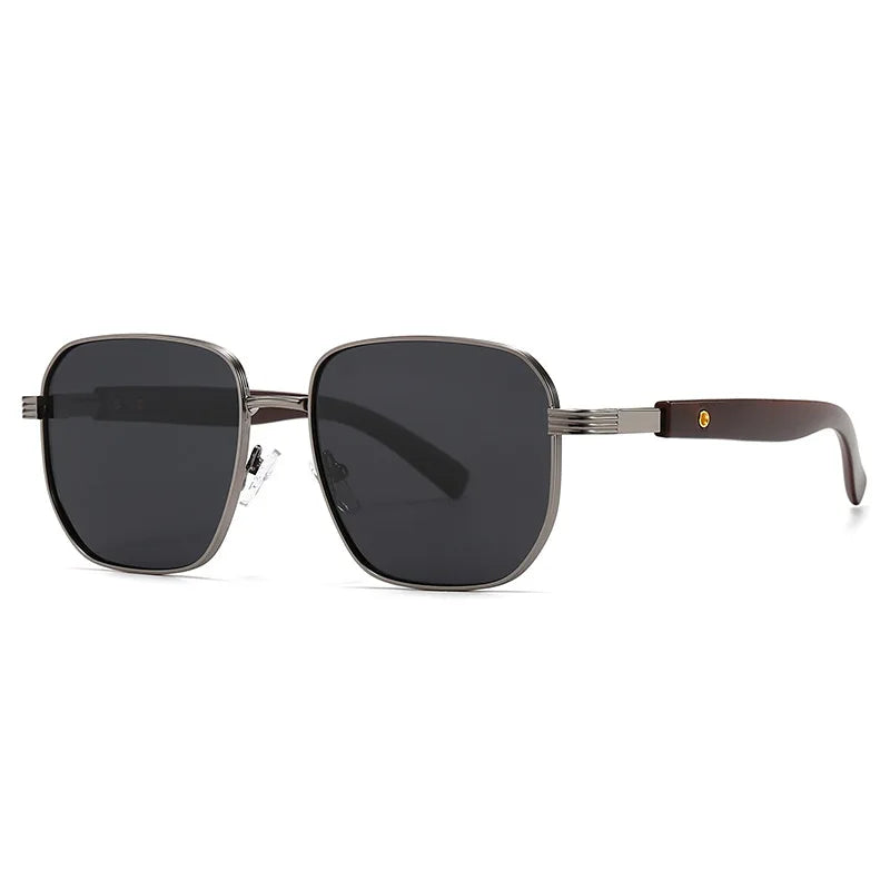 JNPCXI Polarized Fashion Square Sunglasses Men Retro Rivets Silver Blue Gradient Shades UV400 Women Sun Glasses