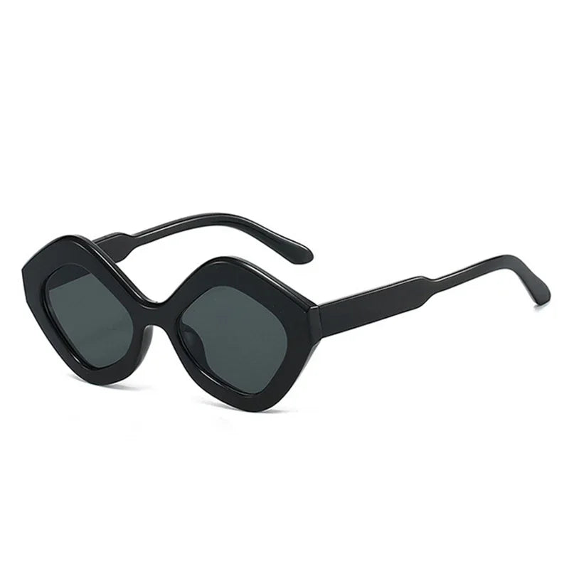 JNPCXI New Retro Irregular Polygon Cat Eye Sunglasses Women Green Red Shades UV400 Fashion Trending Men Sun Glasses