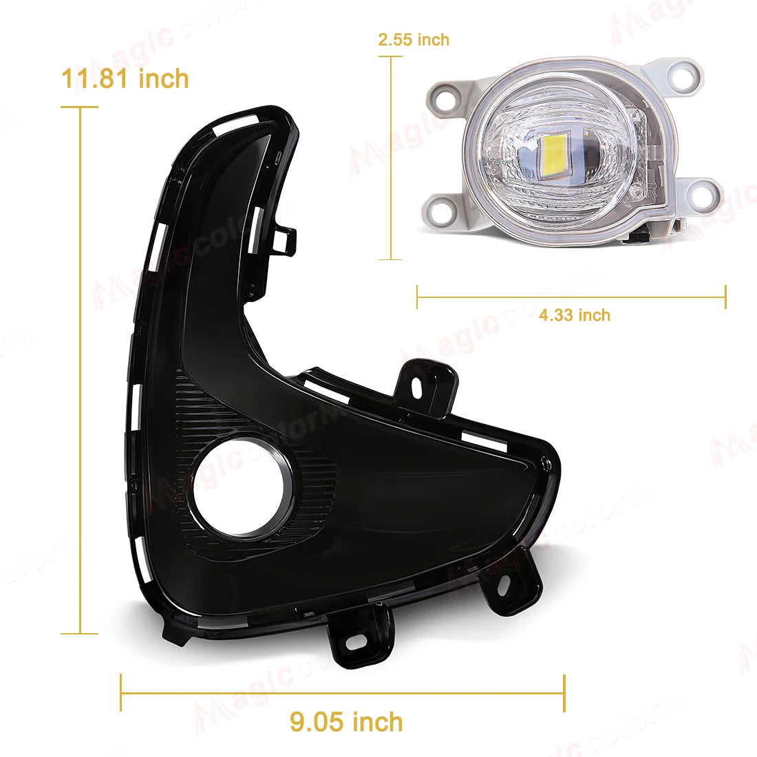 LED Fog Lamps For Toyota Vios Yaris 2020 2021 2022 Car Fog Light Front Bumper Daylight Cover Wire Harness Grille Foglights Frame