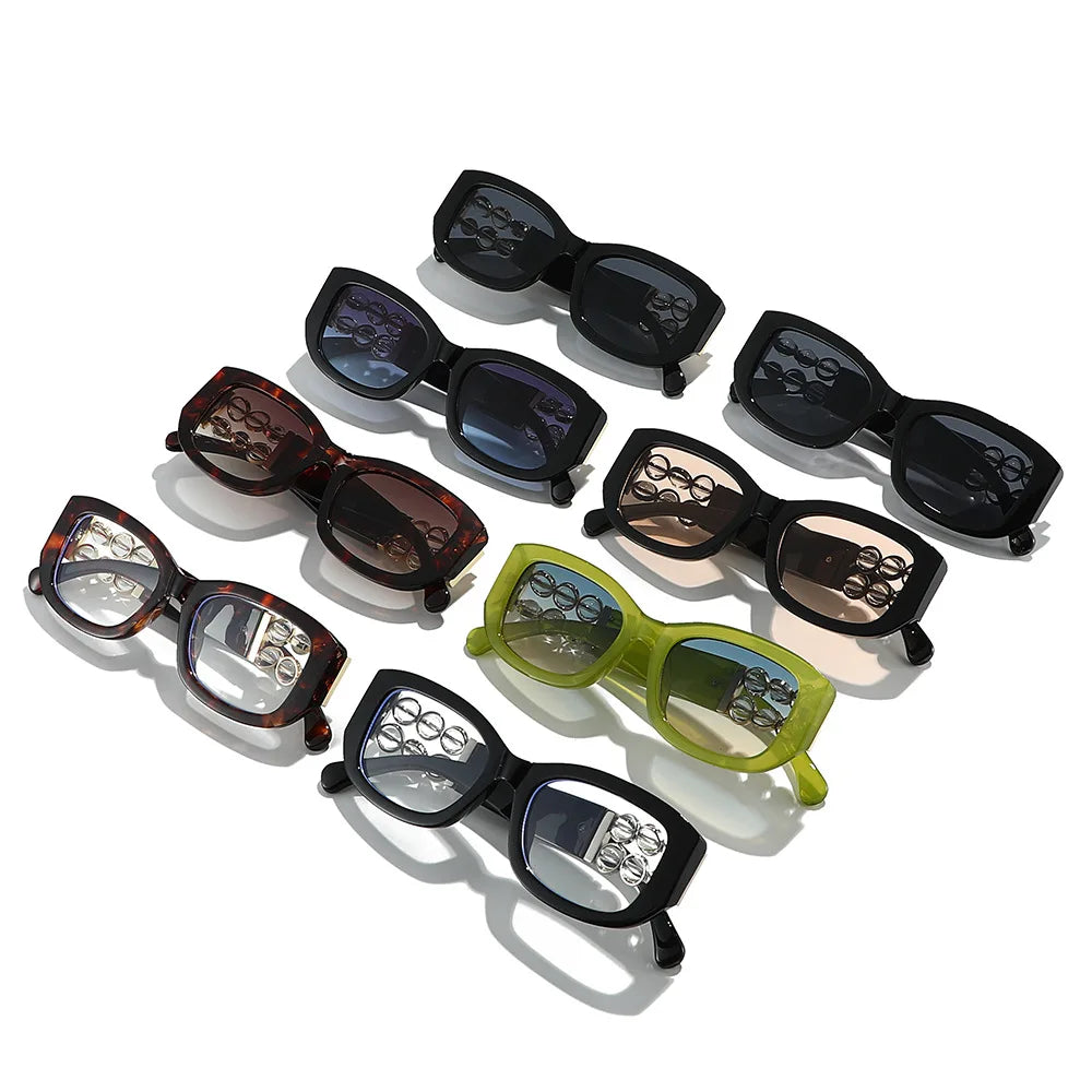 JNPCXI Retro Design Women's Sunglasses Ins Style Beads Fashion Sunglasses Simple Light Luxury Couple Sunglasses UV400