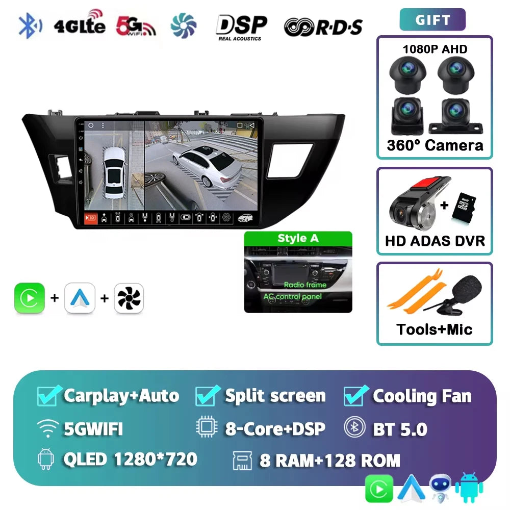 Android 15 Car Radio For Toyota Corolla 2013 2014 2015 2016 E160 E170 Wireless Carplay Android Auto Qualcomm Car Multimedia Play