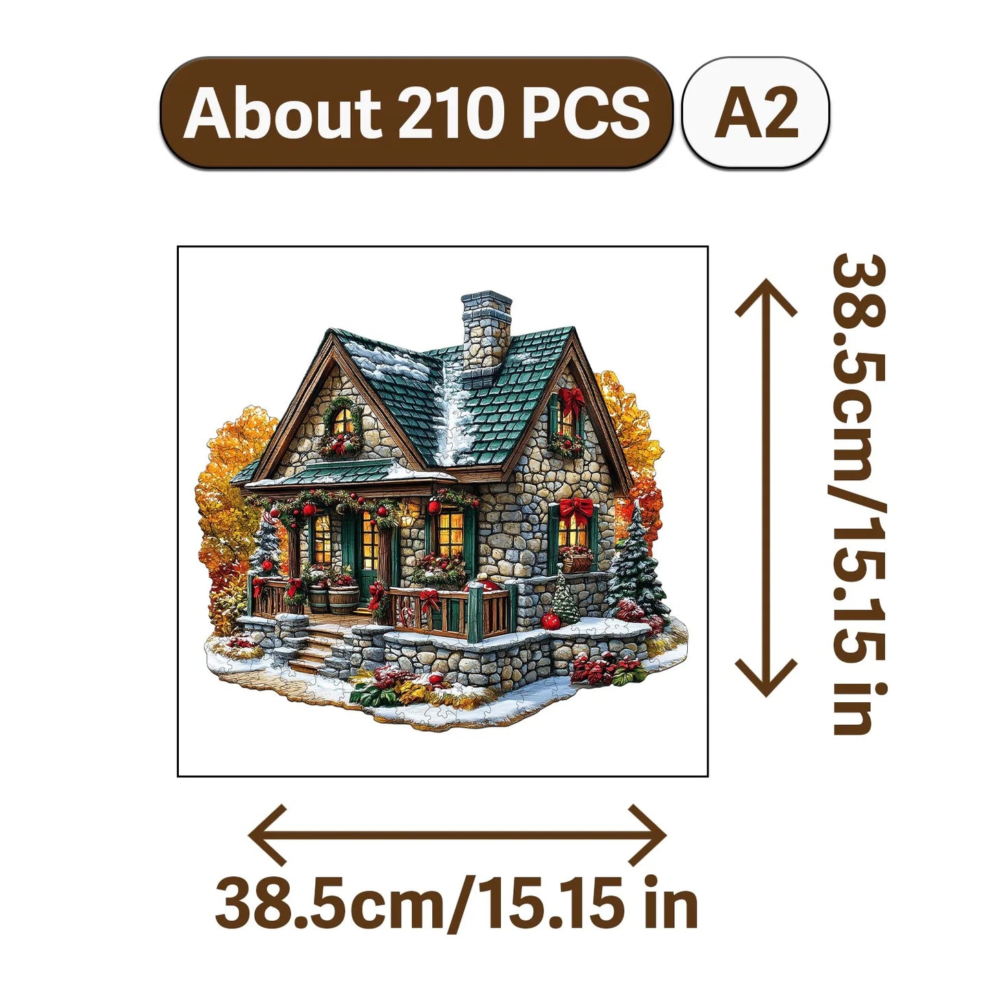 Rural Scenery Wooden Jigsaw Puzzle Wood Home Decor Painting Christmas and Halloween Gift Toy for Teen and Kid