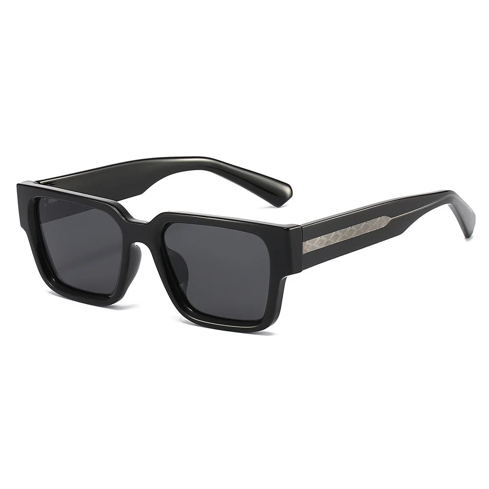 JNPCXI New Polarized Square Men Sunglasses Retro Rivets TR90 Women Gray Shades UV400 Sun Glasses