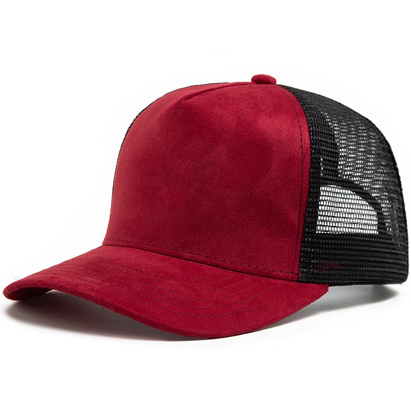 New Summer Suede Trucker Hat Men Mesh Baseball Cap For Visor Sun Fashion Casual Women Snapback Hip Hop Caps Unisex Adjustable