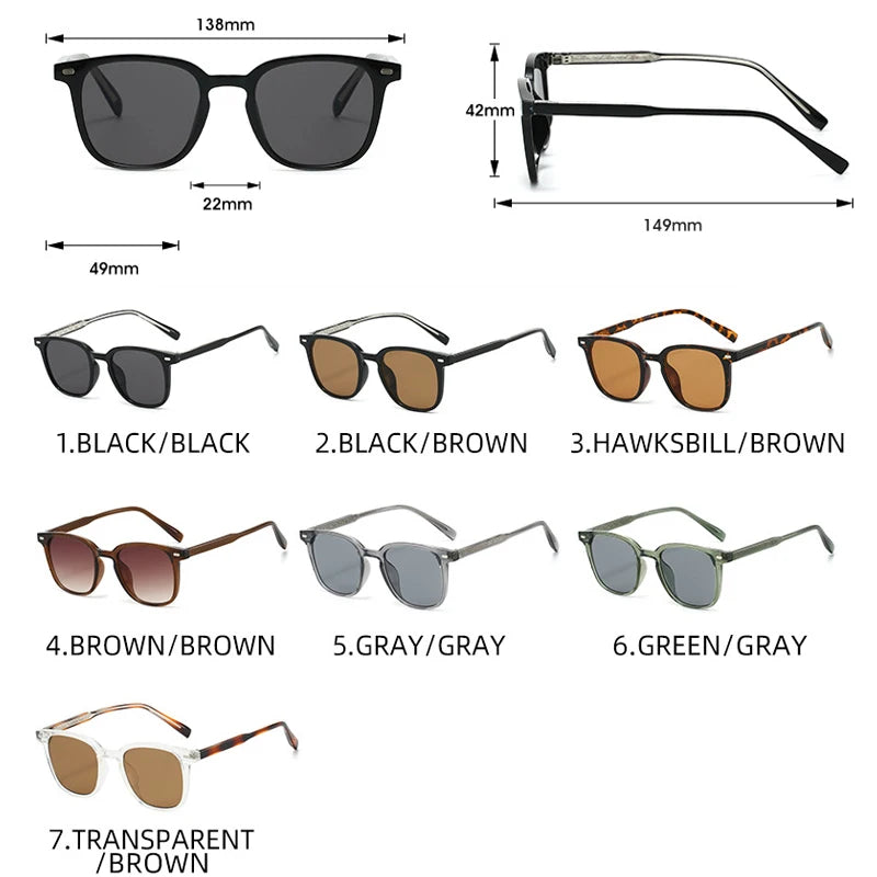 JNPCXI New TR90 Ins Popular Fashion Rectangle Sunglasses Women Retro Green Shades UV400 Men Trending Square Sun Glasses