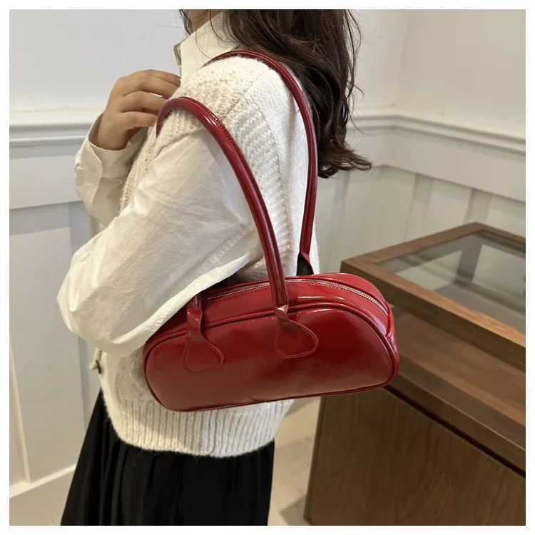 Advanced Sense Retro Pu Zipper Ladies Shoulder Bags Light Luxury Bags for Women
