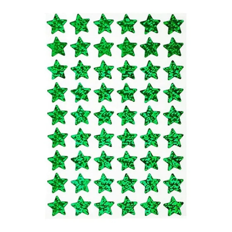 6 sheets Sparkling Holographic Small Star Stickers, Colorful & Shiny, for Classroom Rewards & Behavior Charts