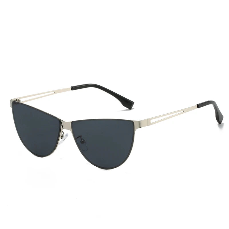 JNPCXI New Fashion Cat Eye Women Sunglasses Vintage Metal Frame Gradient Shades UV400 Men Trending Sun Glasses