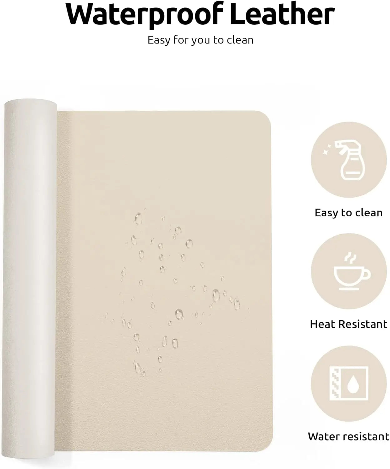 Large Chocolate Mouse Pad Office Desk Mat Non-Slip PU Leather Desk Pad Protector