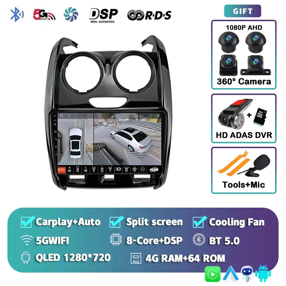 For Renault Duster Dacia Duster 2015 - 2021 For LADA Largus 2021 Android 15 12+256GB Car Radio Carplay Auto Multimedia Stereo 4G