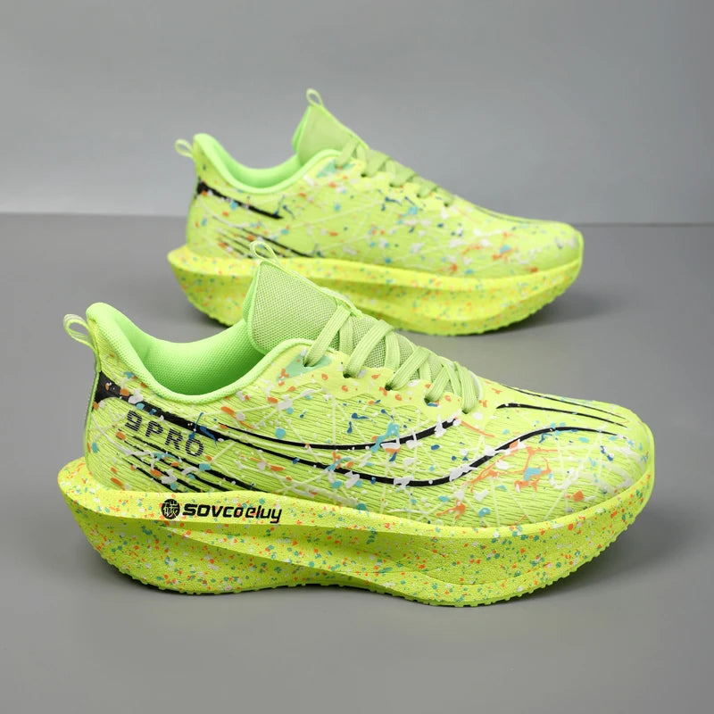 Running Shoes Men Speciality Carbon Board Marathon Sports Breathable Lightweight Women's Comfortable Athletic Nonskid Sneakers﻿