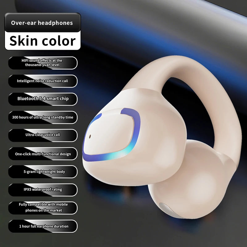 New OWS Ear Clip Earphones Bone Conduction Bluetooth Sports Gaming Earbuds HiFI Stereo Sound Headphones TWS With Microphone 2026
