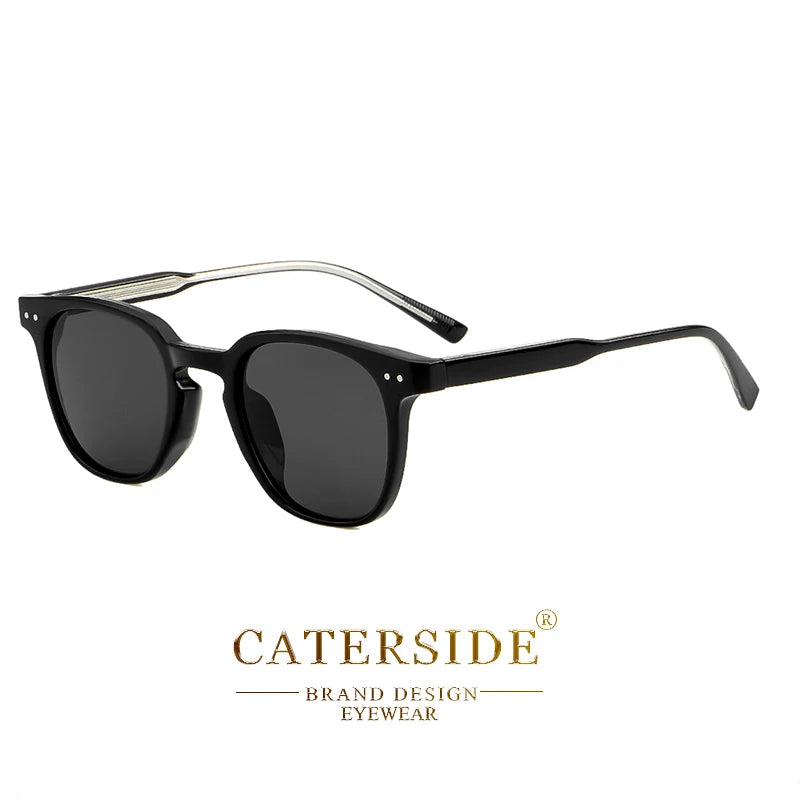 CATERSIDE Round Retro Sunglasses Men's Punk Fashion Brand Design Sun Glasses Women Travel Outdoor UV400 Shades Propionic Temple