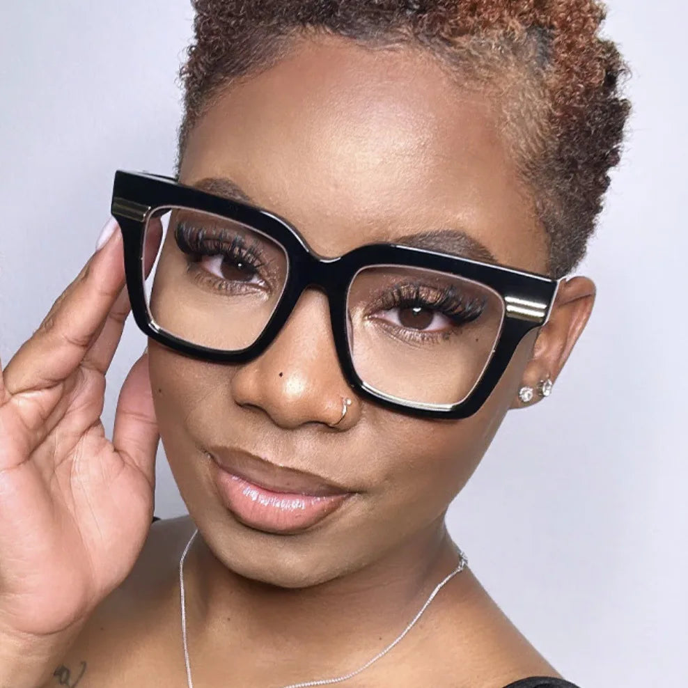 JNPCXI New Fashion Square Glasses Frame Women Clear Anti Blue Light Eyewear Vintage Men Optical Blue Green Frame