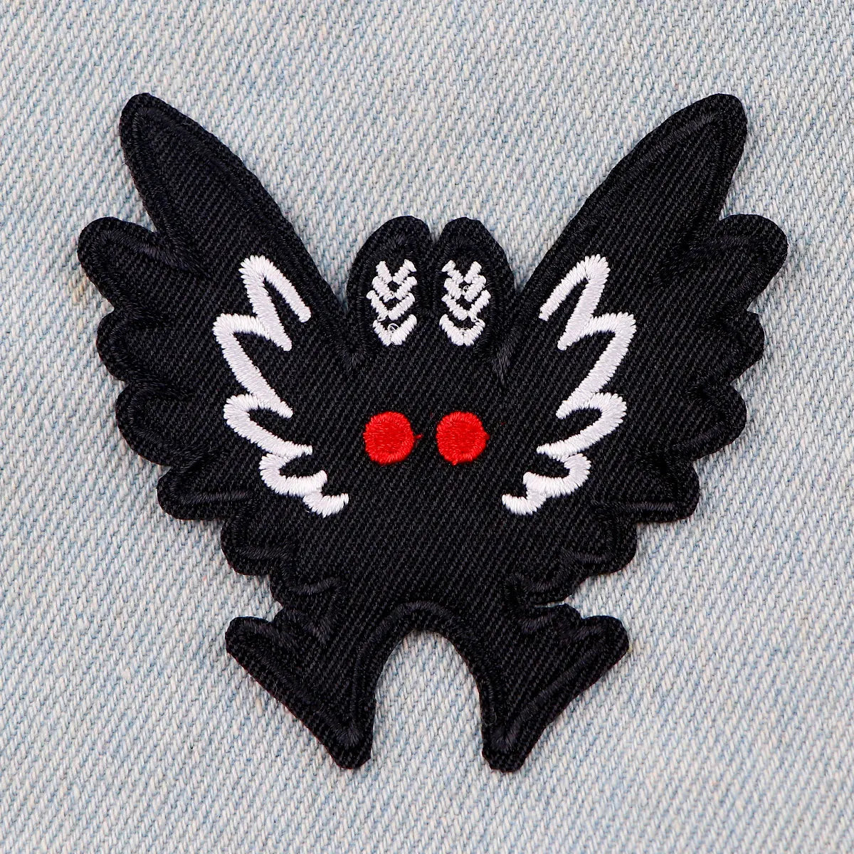 Black Moth Patch Punk Iron On Patches For Clothing Thermoadhesive Patches DIY Applique Embroidered Patch For Jackets Badges