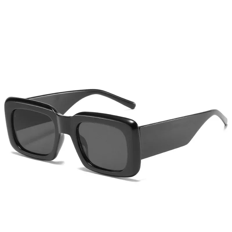 JNPCXI Retro Wide Leg Square Sunglasses for Women Black Sun Glasses Men Hip Hop Uv400 Eyewear Female Sahdes