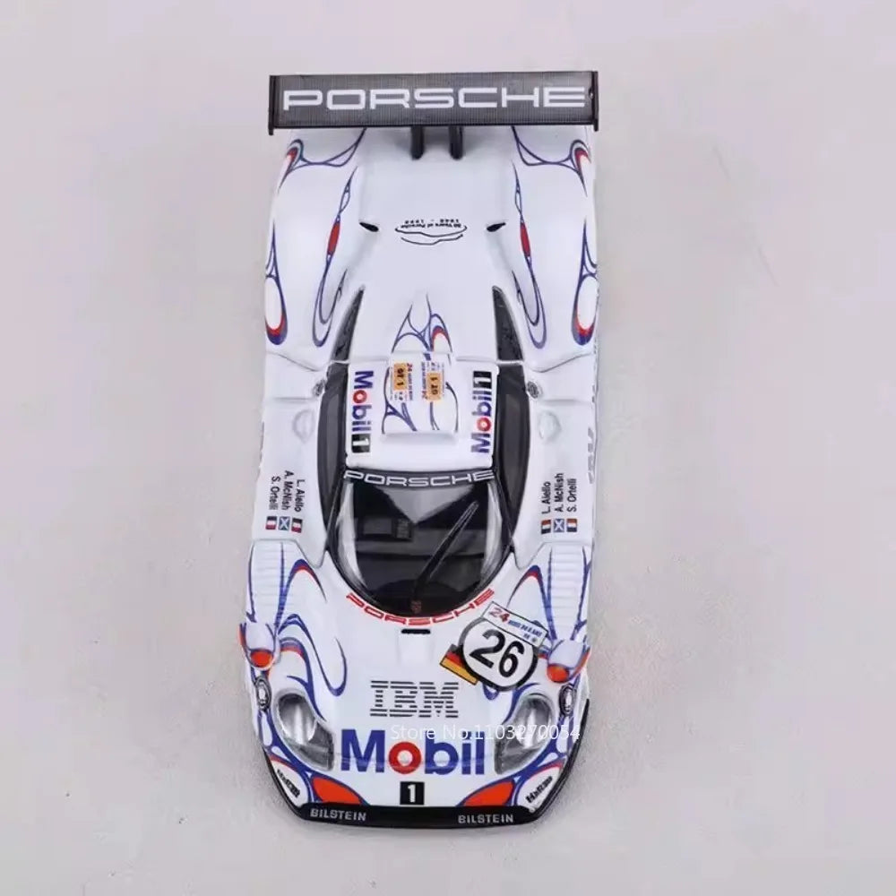 1:64 Porsche 911 GT1 LM 1998 Cayenne Turbo GT Miniature Toys Diecast Alloy Model Car Rubber Tire Children's Interactive Toy Gift