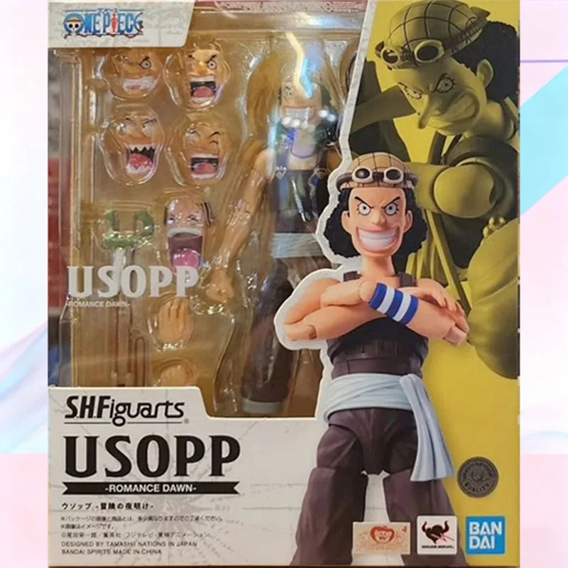 In Stock BANDAI Original Box S.H.Figuarts USOPP LUFFY Dracule Mihawk SHF Action Figure Model Toy Gift for Kid Foam Box Packaging