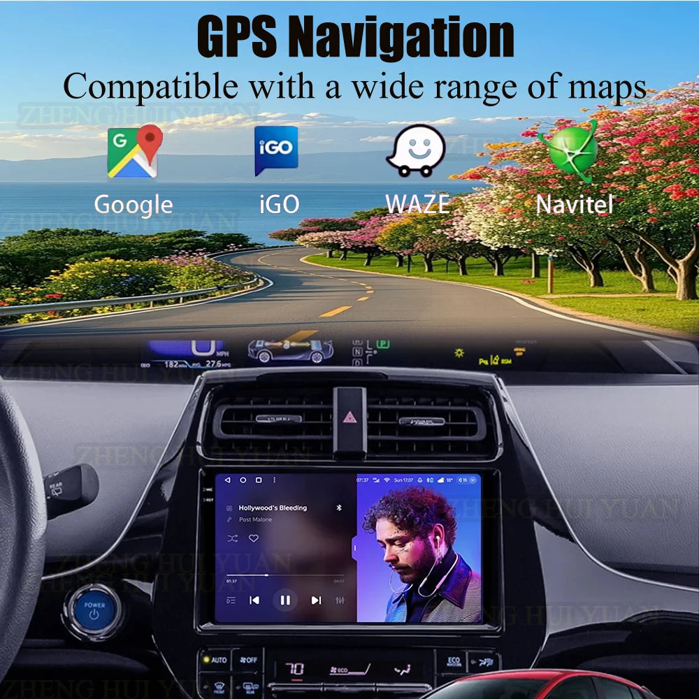 Android 15 Car Radio For Toyota Prius XW50 2015 - 2020 AI Voice Wireless Carplay Multimedia Video Player Navigation GPS Stereo
