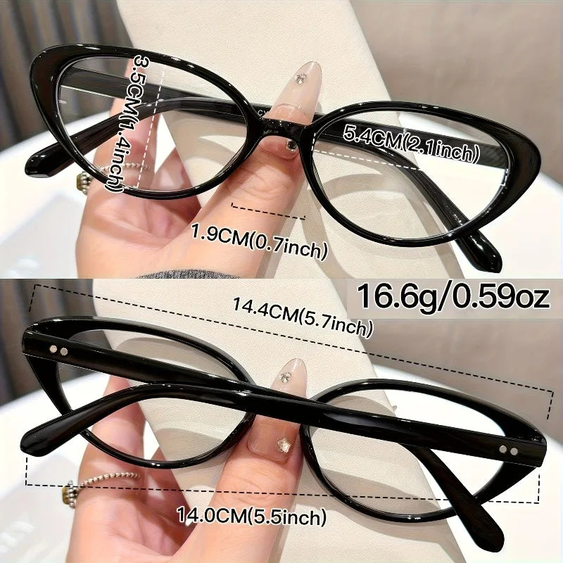 1 Pair of Unisex Y2K Cat Eye Shaped Small Frame Retro Fashion Ordinary Decorative Glasses Suitable for Parties Schools