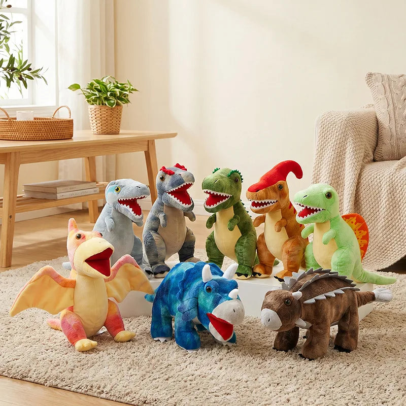 Jurassic Dinosaur Plush Toys T-Rex Velociraptor Ankylosaurus Stuffed Animals Soft Dinosaur Dolls Boy Gift Stuffed Dino Plushie