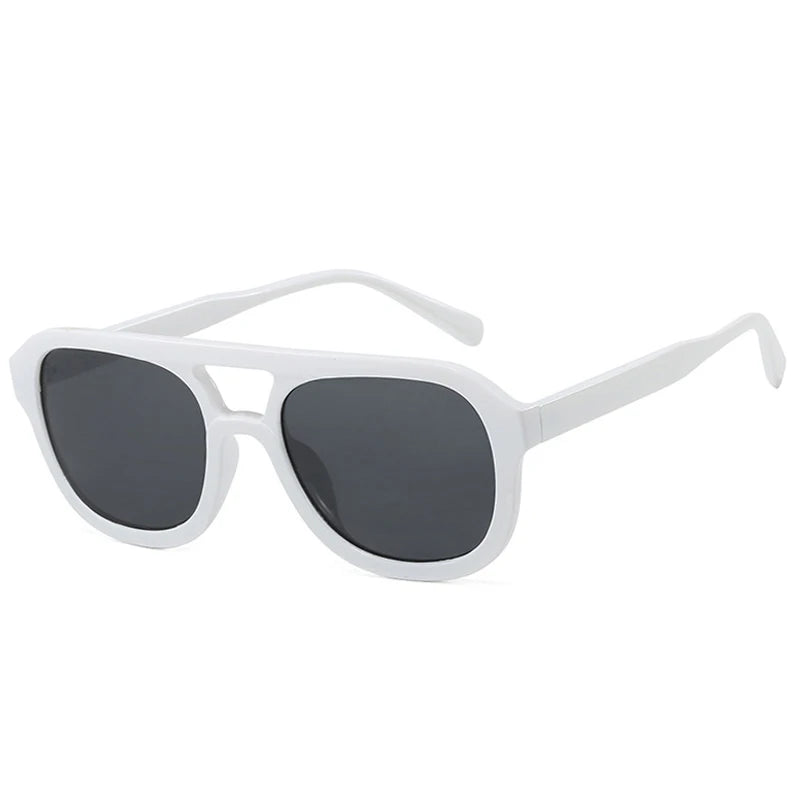 JNPCXI Double Bridges Square Women Sunglasses Fashion Black Orange Frame Men Retro Punk Sun Glasses Shades UV400
