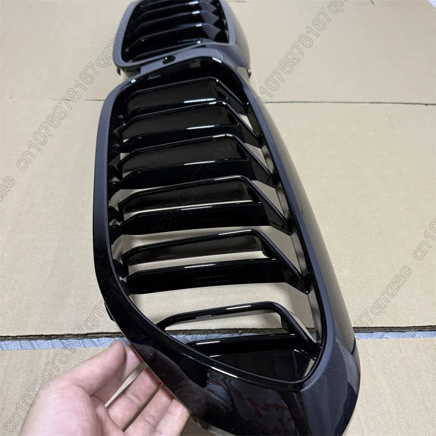For BMW 5 Series G30 G31 520i 530i 540i 2018-2020 Gloss Black Car Front Bumper Kidney Grill Hood Grille Double Slat Body Kit