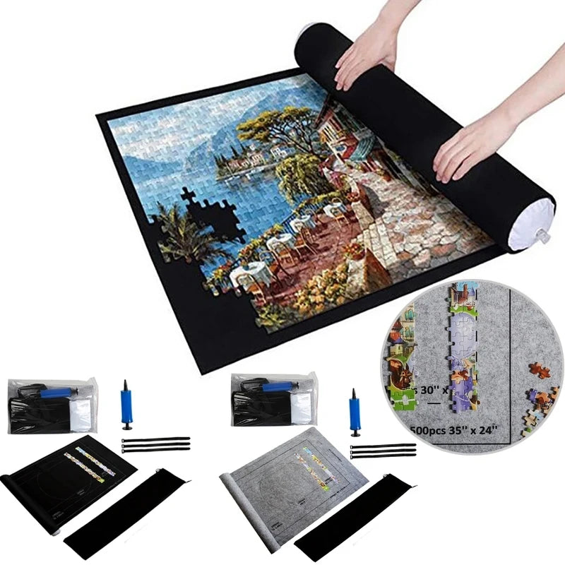 MaxRenard Jigsaw Puzzle Mat Roll Up Puzzles Board for Up to 1500, 1000, 500 Pieces Large Portable Table Saver Puzzle Keeper