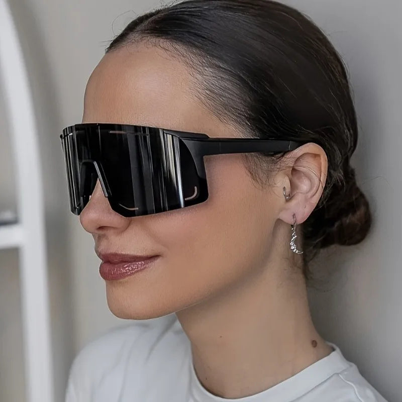 New Fashionable Women's Large Frame Black Grey Premium Glasses