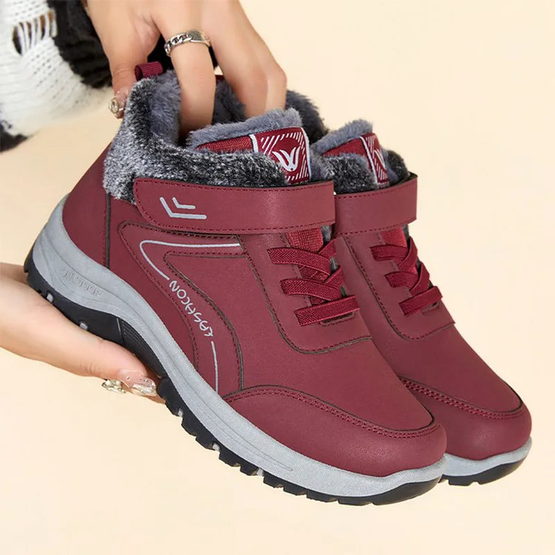 Mix Color Snow Boots for Women Soft Plush Keep Warm Sneakers Woman Winter Platform Anti Slip Cotton Ankle Boots Female