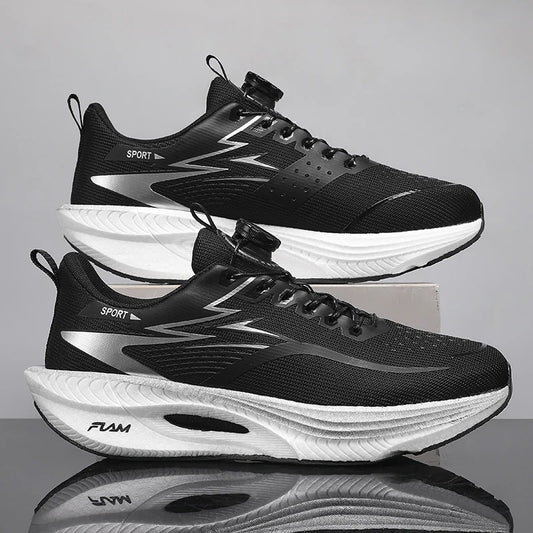 Men Marathon Running Shoes Sports Carbon Board Air Cushion Breathable Lightweight Women's Comfortable Athletic Nonskid Sneakers