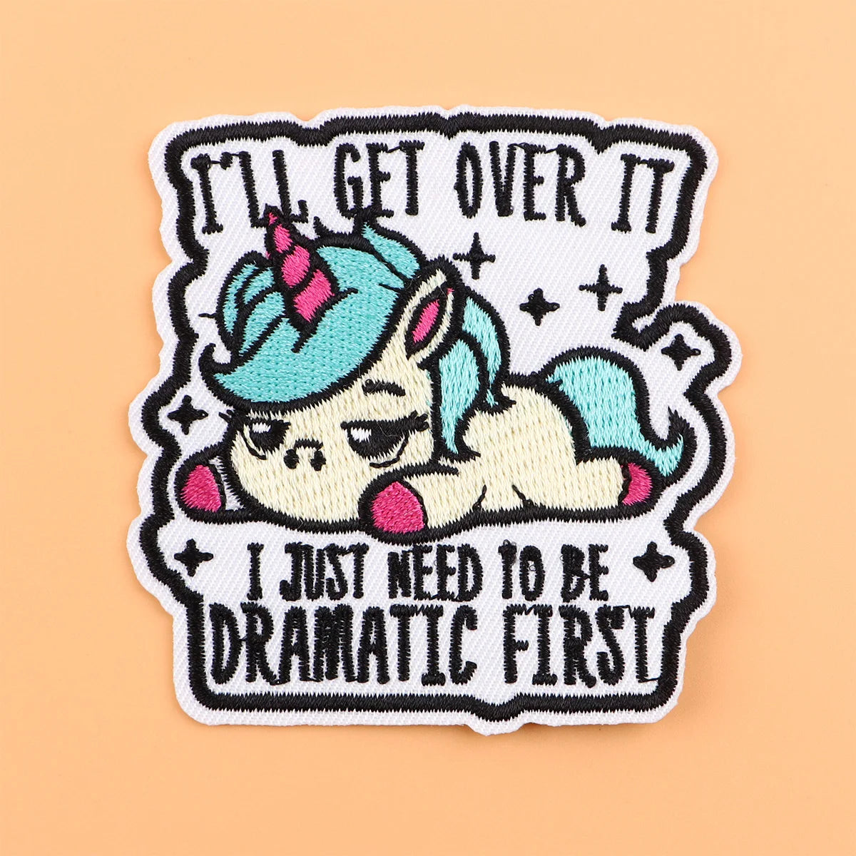 I'LL GET OVER IT Iron On Patch Clothes Patch For Clothing Cartoon Embroidered Patch Garment Apparel Accessories Sewing Stickers