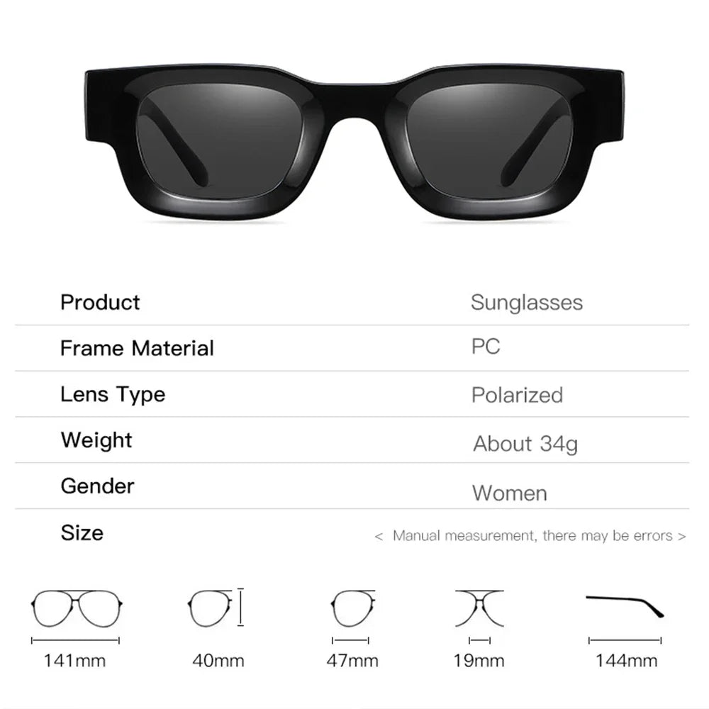 JNPCXI Polarized Ins Popular Fashion Small Square Sunglasses Women Retro Punk Shades Men Trending Sun Glasses UV400