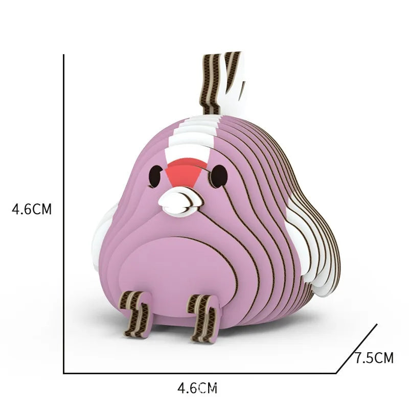 Animal 3D Paper Puzzle For Kids Educational Toys Parrot Theme Funny DIY Manual Assembly Three-dimensional Model Toy For Boy Girl