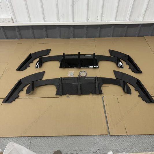 Car Rear Bumper Lip Diffuser Spoiler Side Splitters Apron Flaps Guard Gloss Black/Carbon Look For BMW M2 F87 M2C 2016-2020