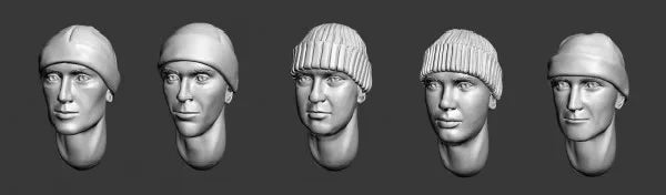 5pcs 1:35 Die Casting Resin Model Assembly Kit Character Head Model Replacement Modification Unpainted