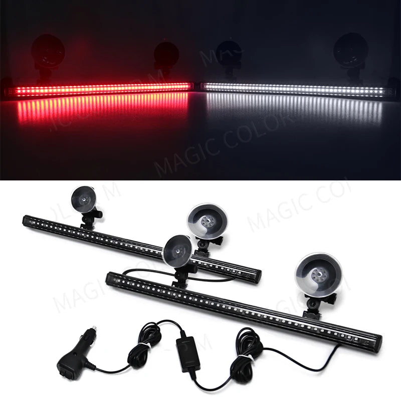 96 LED Car Strobe Light Emergency Flash Warning Lamp 2-in-1 3030 SMD Windshield Bar Auto Traffic Advisor Car Accessories 12V-24V