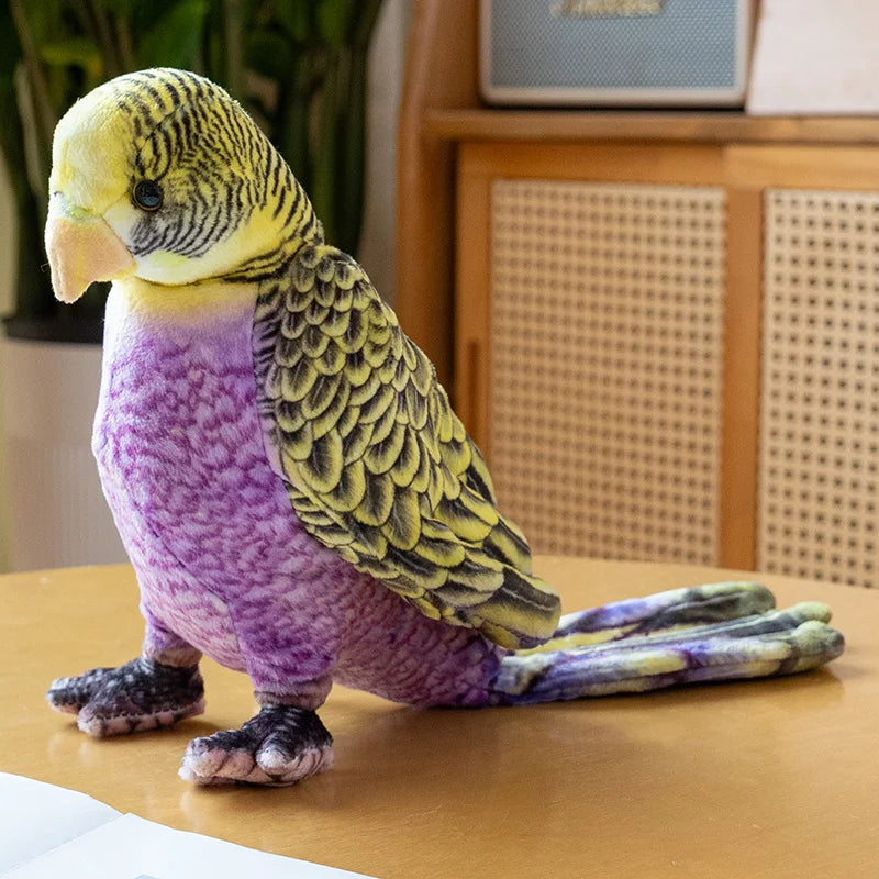 23cm Cute Lifelike Parrot Printed Animals Delicate Toy Pet Bird Bright Colour Plush Doll Zoo Souvenir Party Photo Props