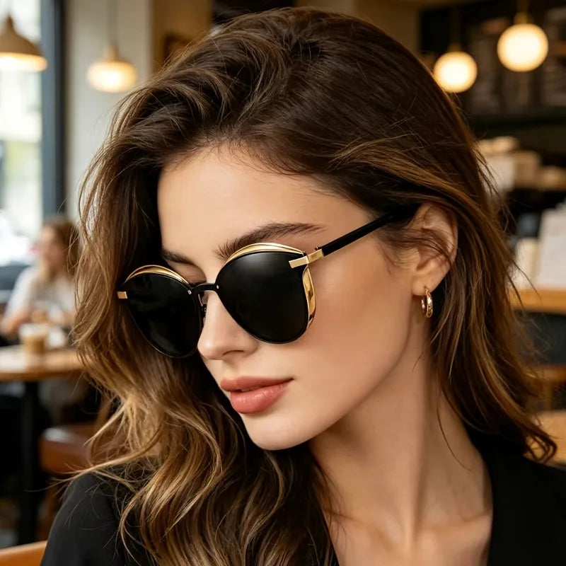 1 Piece of Cat Eye Women's Metal Mineral Fashion Glasses