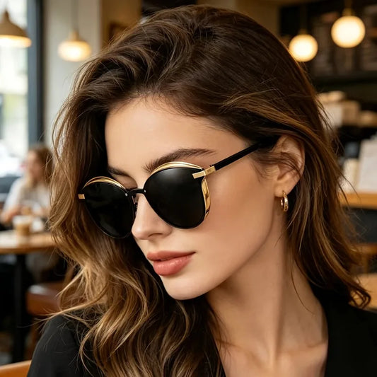 1 Piece of Cat Eye Women's Metal Mineral Fashion Glasses