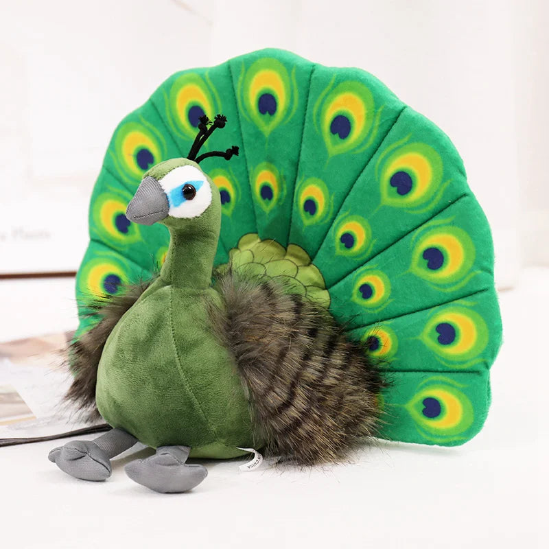 Simulation Stuffed Animal Cute Birds Parrots Toucan Eagle Peacock  Pigeon Plushies Toys Educational Gift