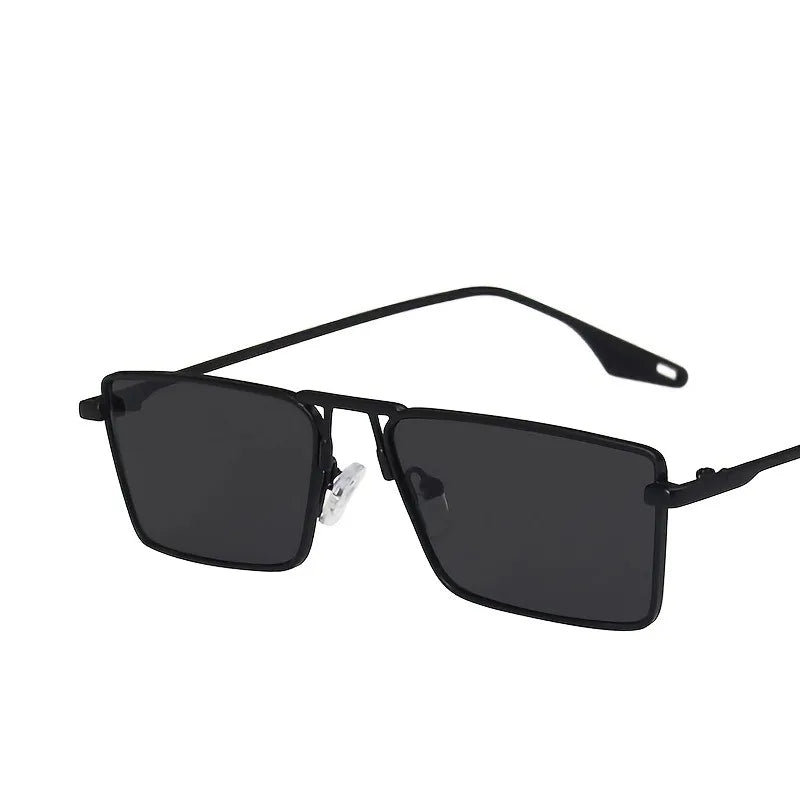 Women's Metal Frame Fashion Glasses Rectangular Retro Anti-Reflective Small FrameGolden & Black Options for, & Street Fashion
