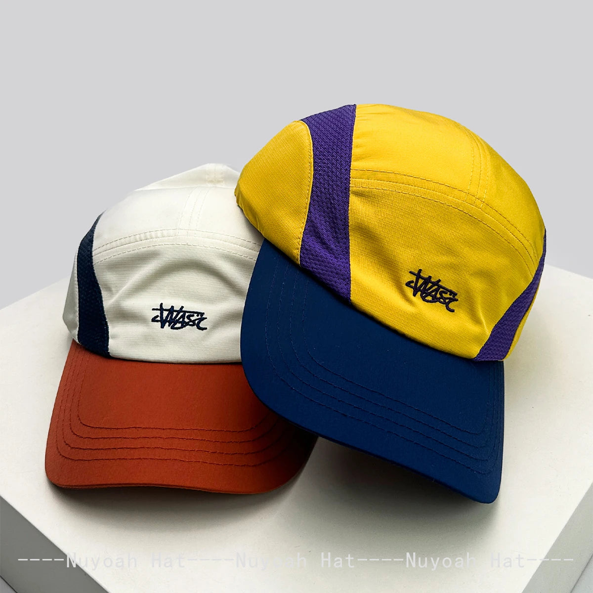New Men Women Color Block Quick-dry Embroidered Letters Baseball Hats Sunshade Outdoor Versatile Peaked Caps ins Fashion Sports