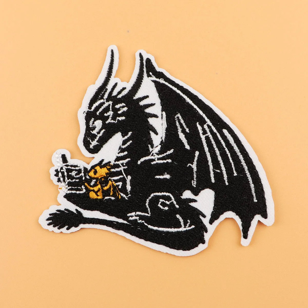 Black Dragon Embroidery Patch Cartoon Iron On Patches For Clothing Thermoadhesive Patches On Clothes DIY Sew Badges