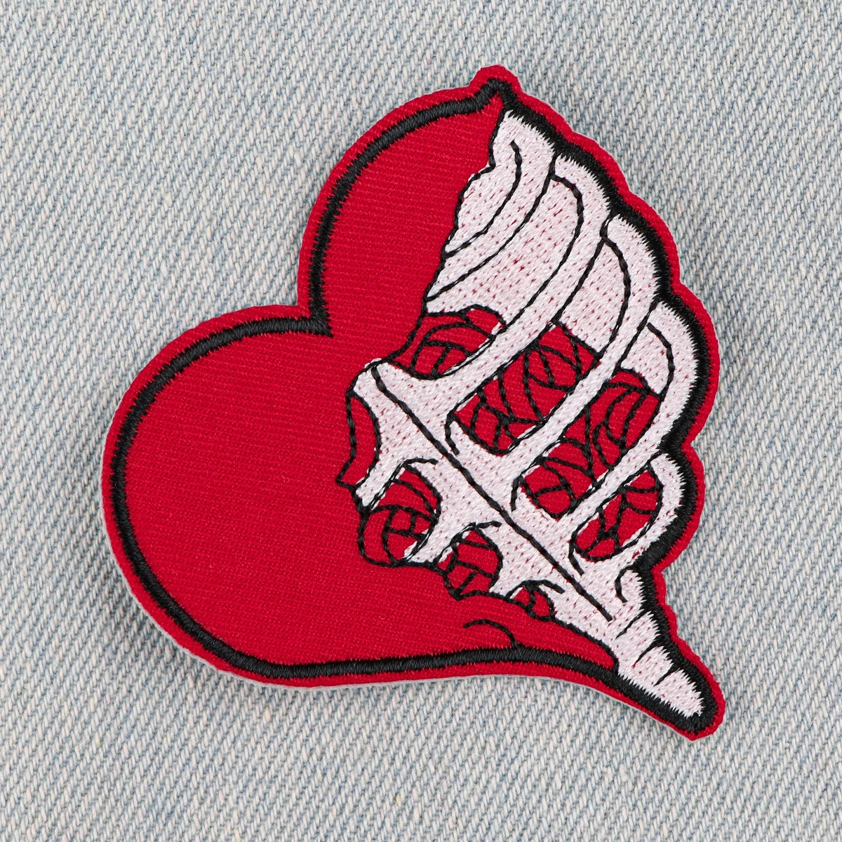 Skeleton Heart Embroidery Patch Nurse Doctor Iron On Patches For Clothing Thermoadhesive Patches On Clothes DIY Sew Badges
