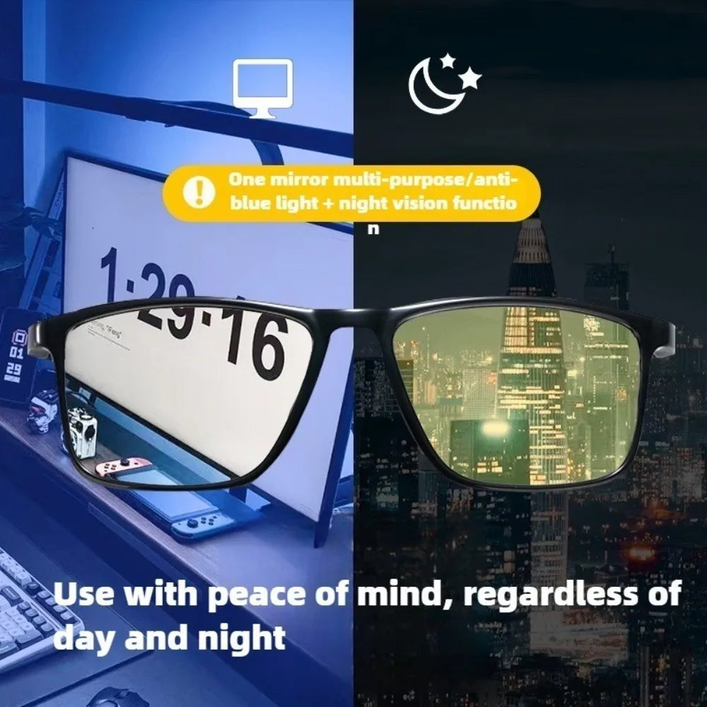 2 PCS Unisex HD Yellow Lenses Color Changing Ultra Light Dual-purpose Night Vision Goggles for Sports