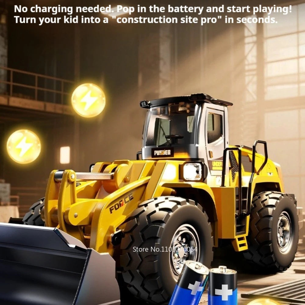1:32 Alloy Engineering Forklift Diecast Model Toys Car with Spray Sound Light Front Wheel Steering Vehcies Kids Interactive Toys