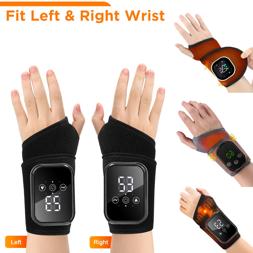Eletric Heating Wrist Guard Protective Belt 3 Levels Adjustment Heated Rechargeable Thermal Hand Wristband With Support Plate