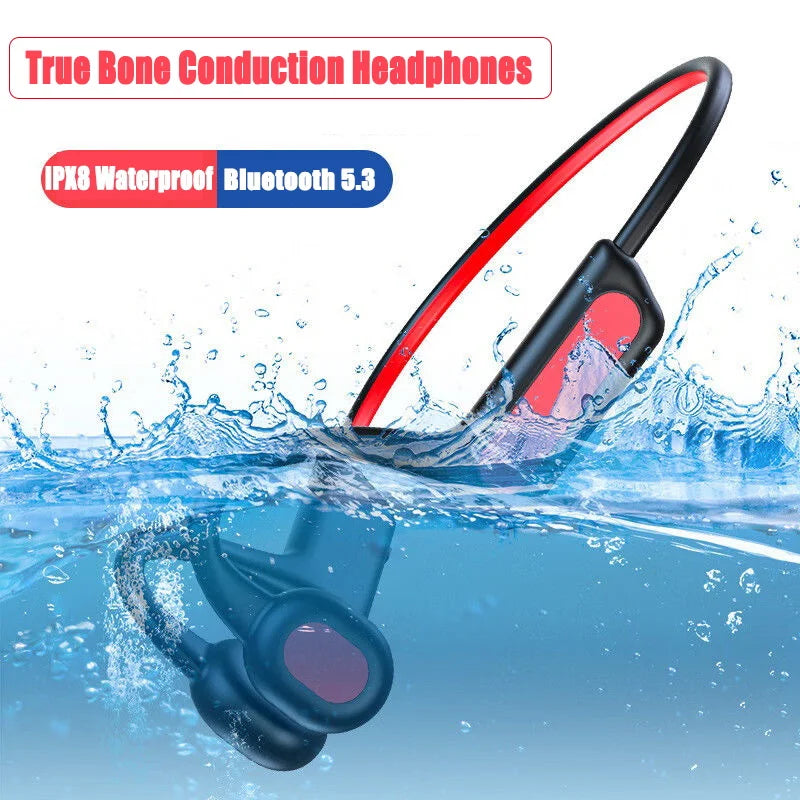 New BMAD Bone Conduction Headphones IPX8 Waterproof Wireless Open Bluetooth 5.3 Long Lasting 32GB MP3 Swimming Sports Headphones